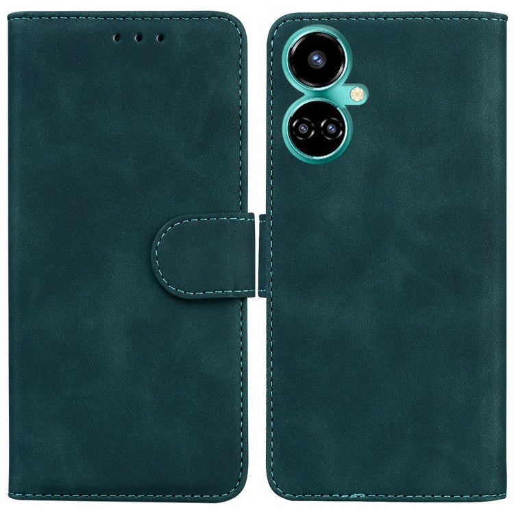 For Tecno Camon 19 Skin Feel Pure Color Flip Leather Phone Case