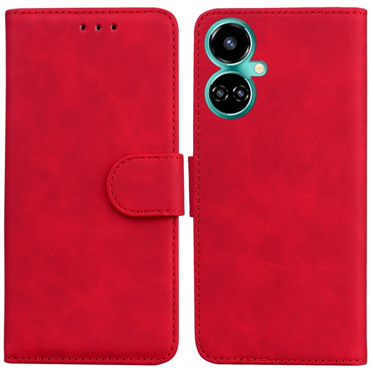 For Tecno Camon 19 Skin Feel Pure Color Flip Leather Phone Case