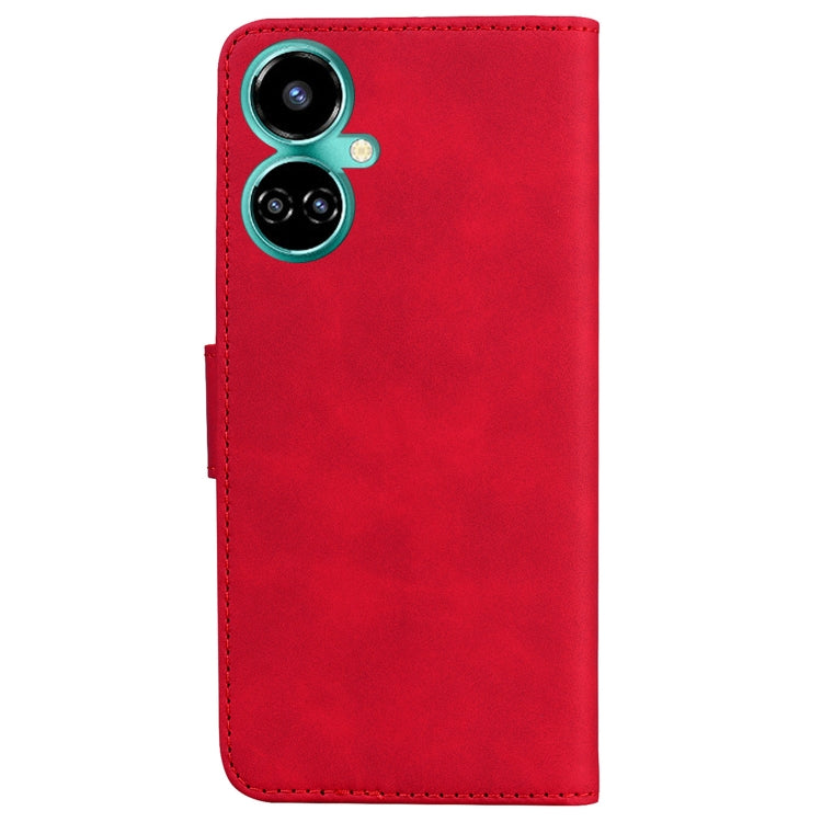 For Tecno Camon 19 Skin Feel Pure Color Flip Leather Phone Case