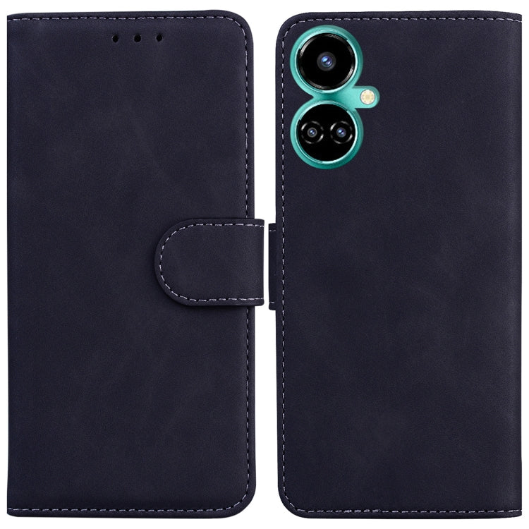 For Tecno Camon 19 Skin Feel Pure Color Flip Leather Phone Case