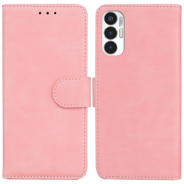 For Tecno Pova 3 LE7 Skin Feel Pure Color Flip Leather Phone Case