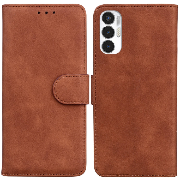 For Tecno Pova 3 LE7 Skin Feel Pure Color Flip Leather Phone Case