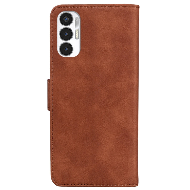 For Tecno Pova 3 LE7 Skin Feel Pure Color Flip Leather Phone Case