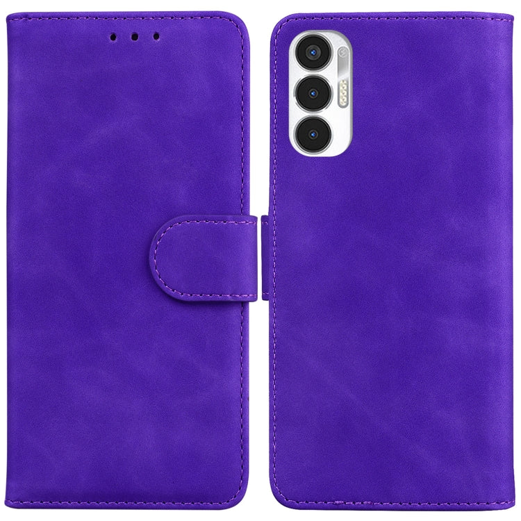 For Tecno Pova 3 LE7 Skin Feel Pure Color Flip Leather Phone Case