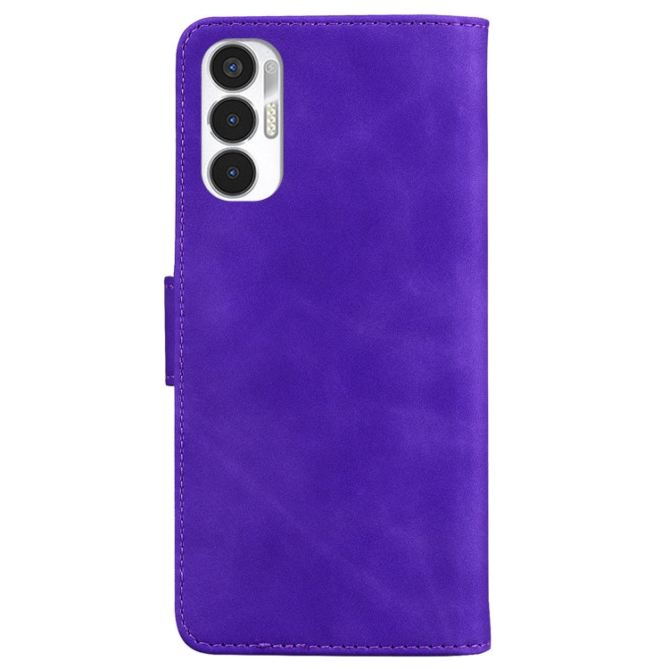For Tecno Pova 3 LE7 Skin Feel Pure Color Flip Leather Phone Case
