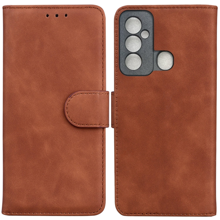 For Tecno Spark 6 GO Skin Feel Pure Color Flip Leather Phone Case