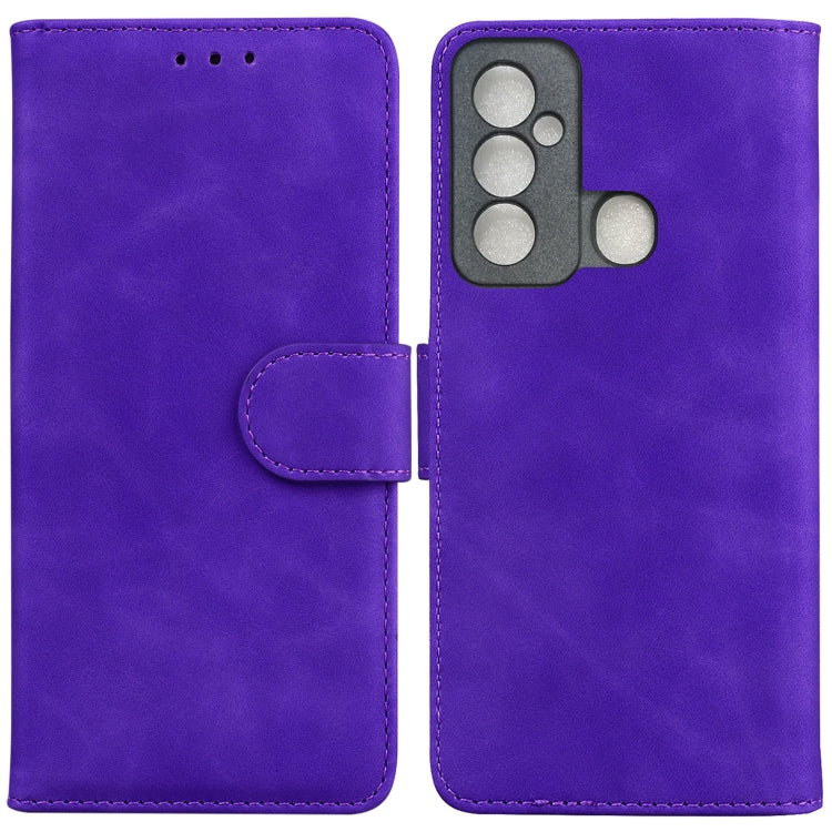For Tecno Spark 6 GO Skin Feel Pure Color Flip Leather Phone Case
