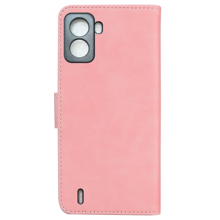 For Tecno Pop 6 No Fingerprints Skin Feel Pure Color Flip Leather Phone Case