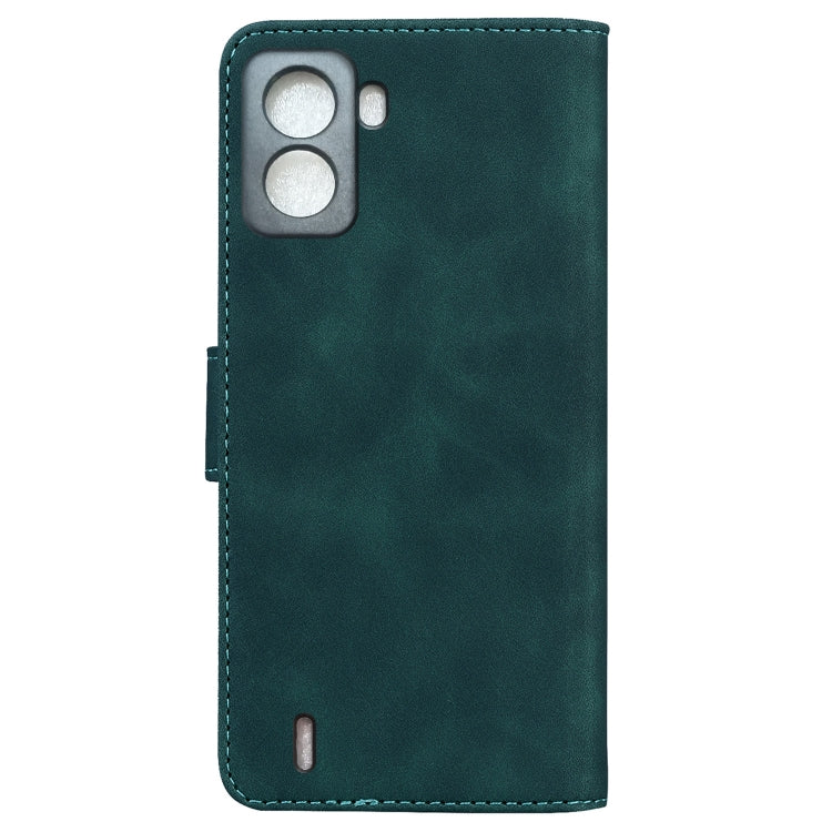For Tecno Pop 6 No Fingerprints Skin Feel Pure Color Flip Leather Phone Case