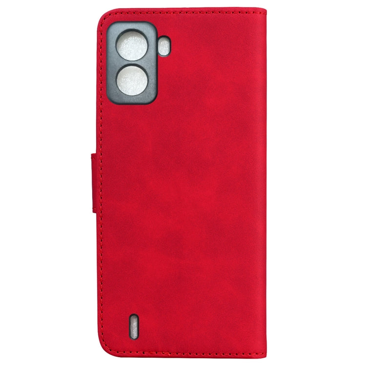 For Tecno Pop 6 No Fingerprints Skin Feel Pure Color Flip Leather Phone Case