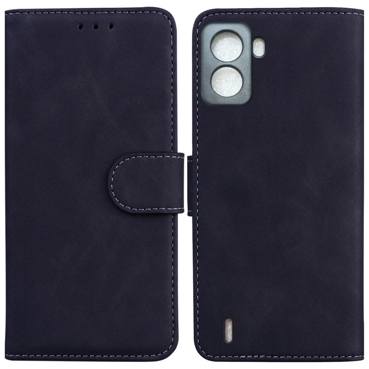 For Tecno Pop 6 No Fingerprints Skin Feel Pure Color Flip Leather Phone Case