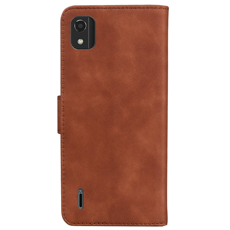 For Nokia C2 2nd Edition Skin Feel Pure Color Flip Leather Phone Case