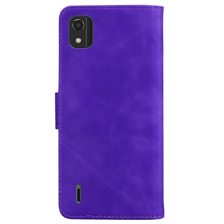 For Nokia C2 2nd Edition Skin Feel Pure Color Flip Leather Phone Case
