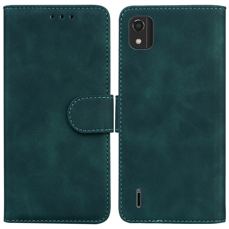 For Nokia C2 2nd Edition Skin Feel Pure Color Flip Leather Phone Case