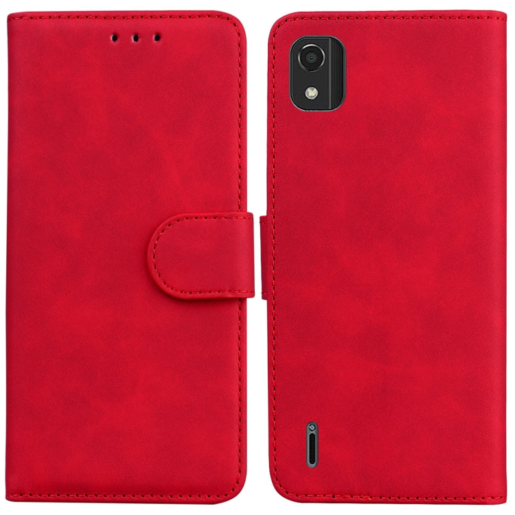 For Nokia C2 2nd Edition Skin Feel Pure Color Flip Leather Phone Case