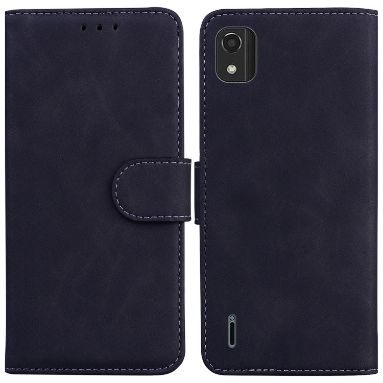 For Nokia C2 2nd Edition Skin Feel Pure Color Flip Leather Phone Case