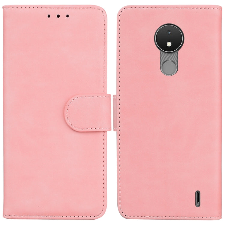 For Nokia C21 Skin Feel Pure Color Flip Leather Phone Case
