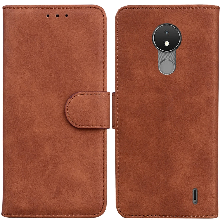For Nokia C21 Skin Feel Pure Color Flip Leather Phone Case