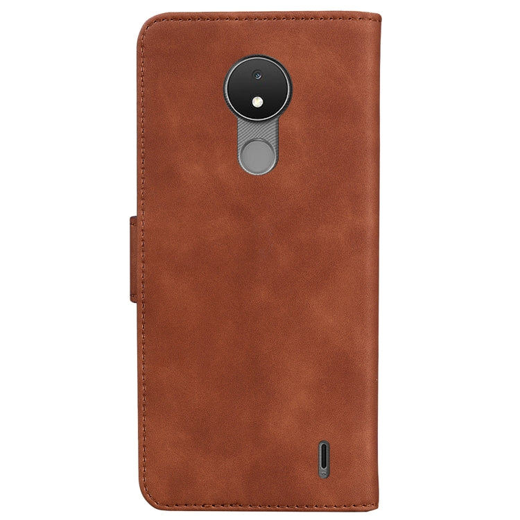 For Nokia C21 Skin Feel Pure Color Flip Leather Phone Case