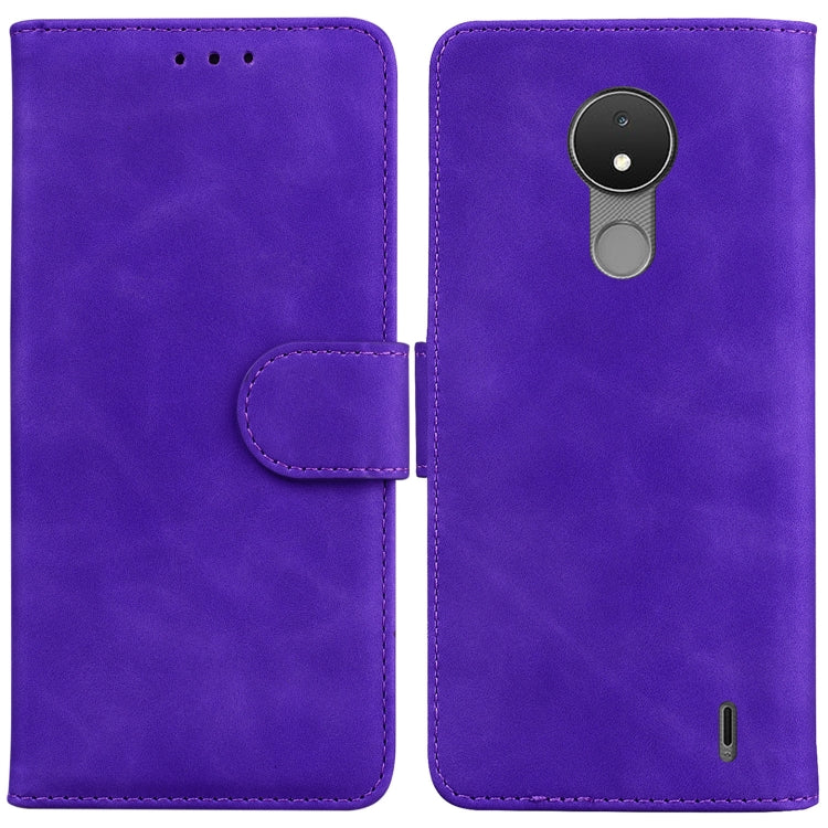 For Nokia C21 Skin Feel Pure Color Flip Leather Phone Case