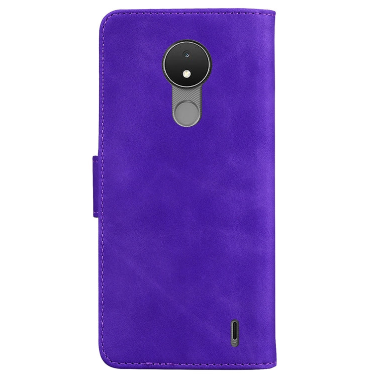For Nokia C21 Skin Feel Pure Color Flip Leather Phone Case