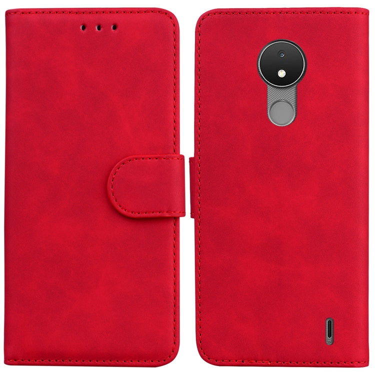 For Nokia C21 Skin Feel Pure Color Flip Leather Phone Case