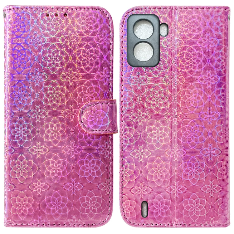 For Tecno Pop 6 No Fingerprints Colorful Magnetic Buckle Leather Phone Case