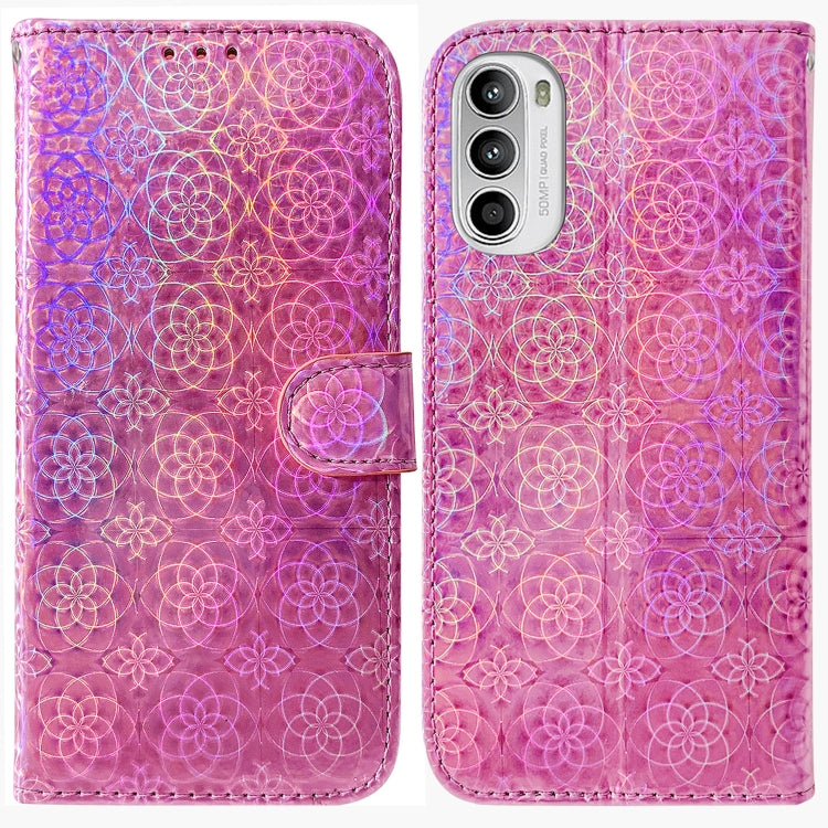 For Motorola Moto G62 5G Colorful Magnetic Buckle Leather Phone Case
