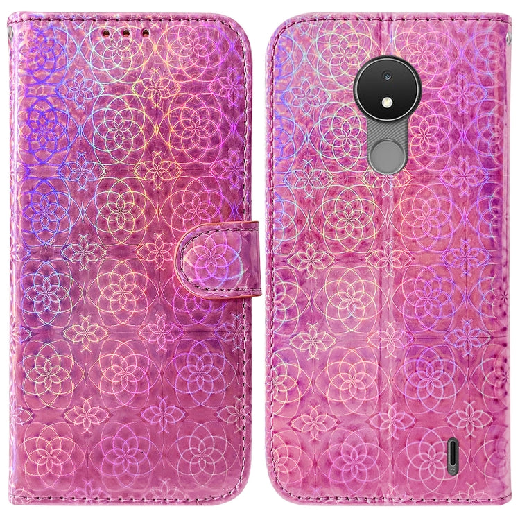 For Nokia C21 Colorful Magnetic Buckle Leather Phone Case