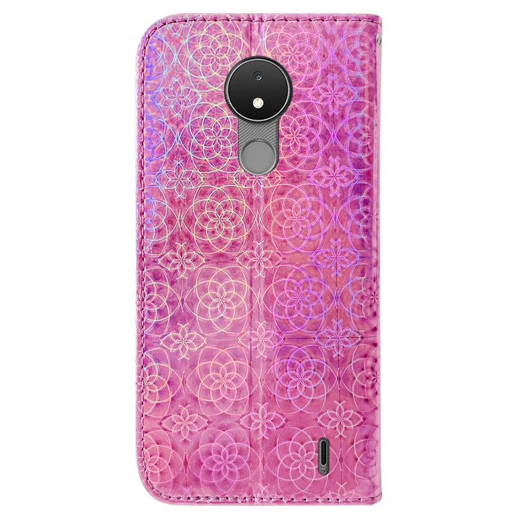 For Nokia C21 Colorful Magnetic Buckle Leather Phone Case