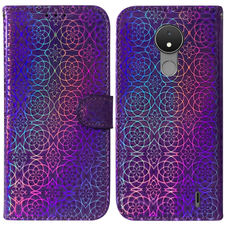 For Nokia C21 Colorful Magnetic Buckle Leather Phone Case