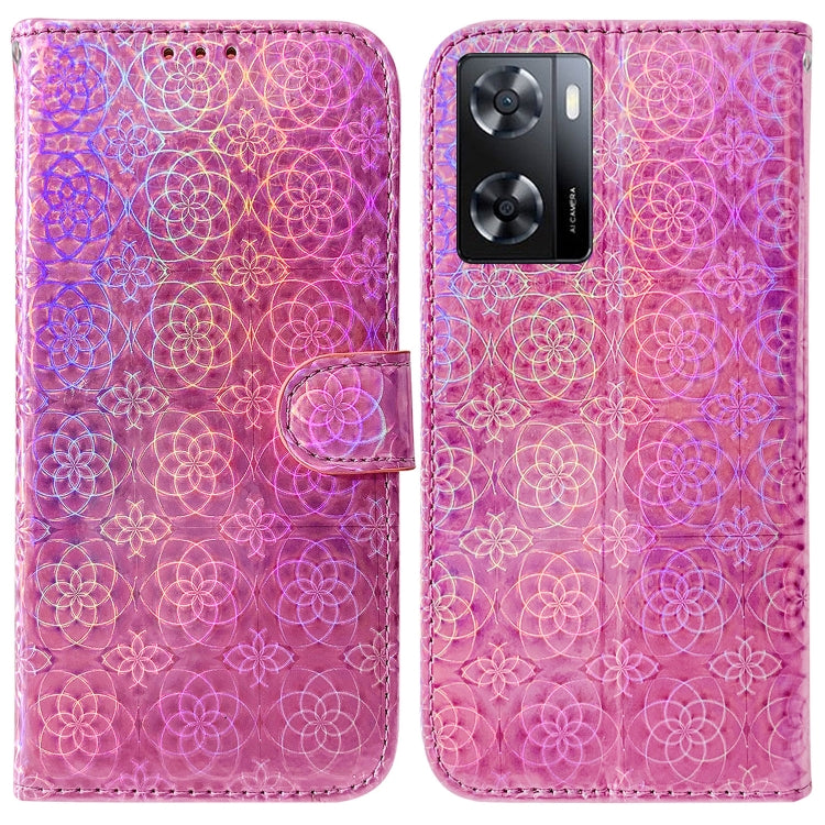 For OPPO A57 2022 4G/A57 2022 5G/Realme Q5i/Realme V23 5G/Realme Narzo 50 5G/A77 5G Colorful Magnetic Buckle Leather Phone Case