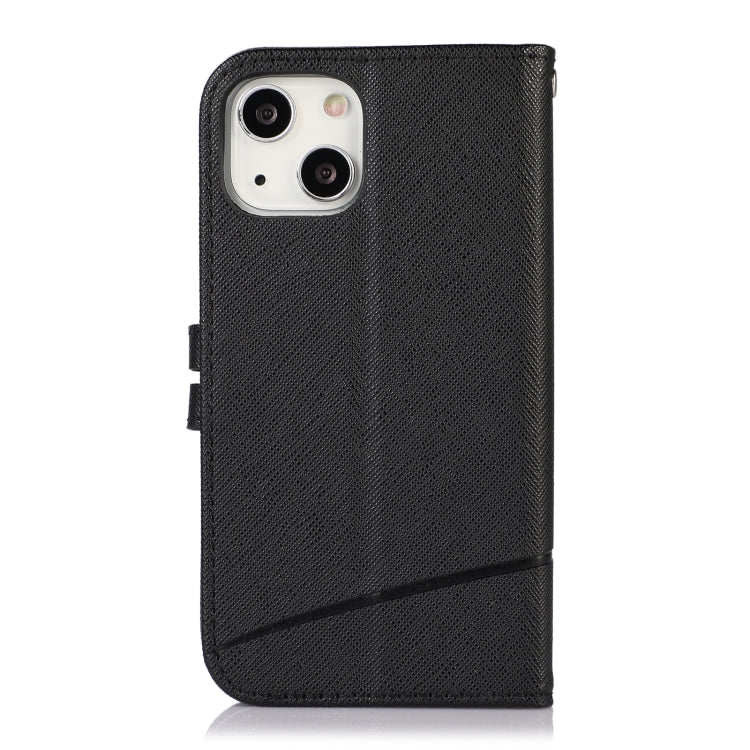 For iPhone 13 mini Cross Texture Horizontal Flip Leather Phone Case
