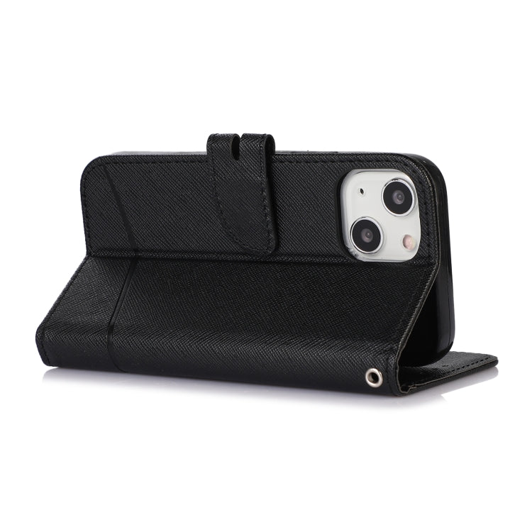 For iPhone 13 mini Cross Texture Horizontal Flip Leather Phone Case