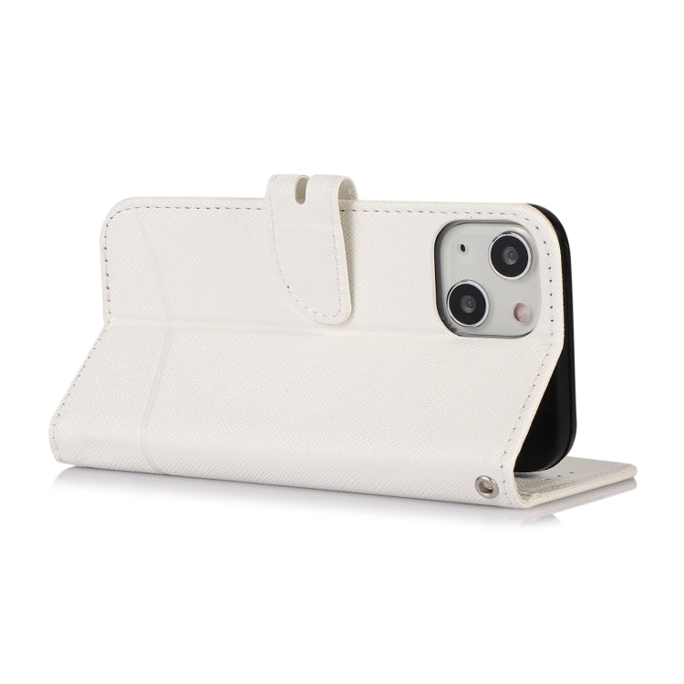 For iPhone 13 mini Cross Texture Horizontal Flip Leather Phone Case