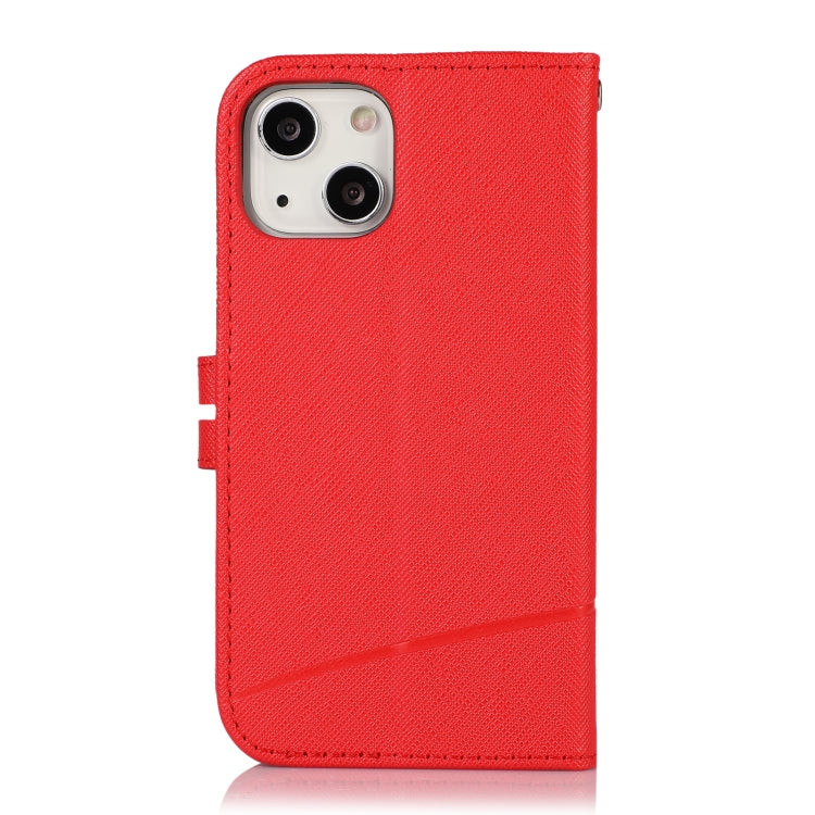 For iPhone 13 mini Cross Texture Horizontal Flip Leather Phone Case