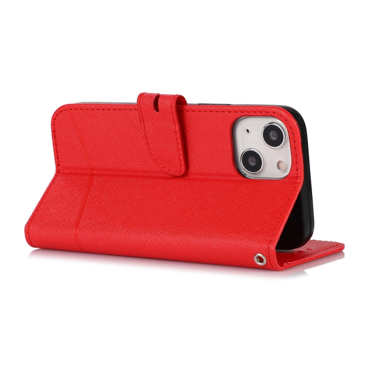 For iPhone 13 mini Cross Texture Horizontal Flip Leather Phone Case
