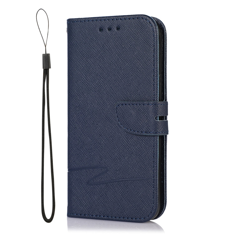 For iPhone 13 mini Cross Texture Horizontal Flip Leather Phone Case
