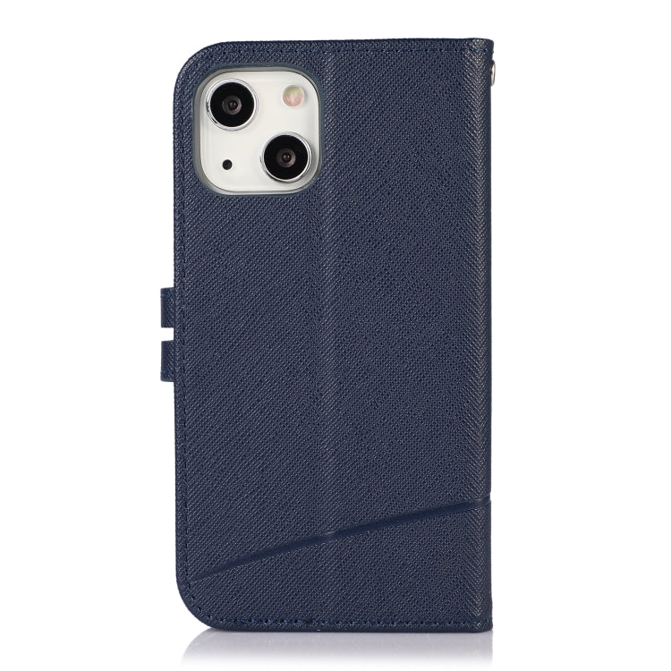 For iPhone 13 mini Cross Texture Horizontal Flip Leather Phone Case