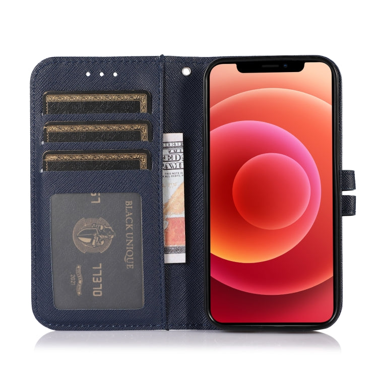 For iPhone 13 mini Cross Texture Horizontal Flip Leather Phone Case