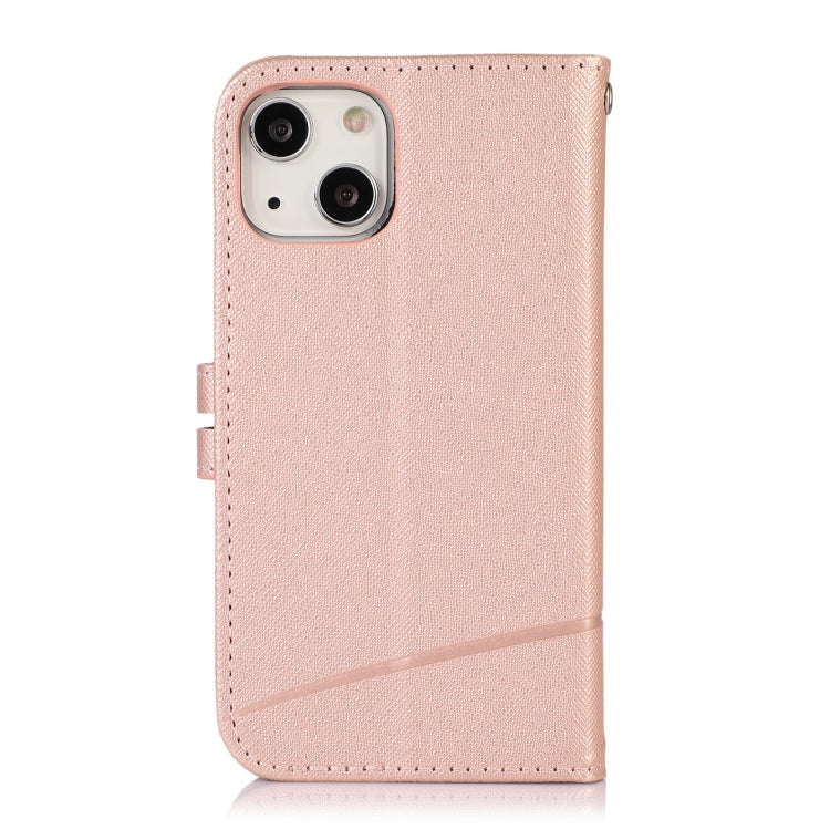 For iPhone 13 mini Cross Texture Horizontal Flip Leather Phone Case
