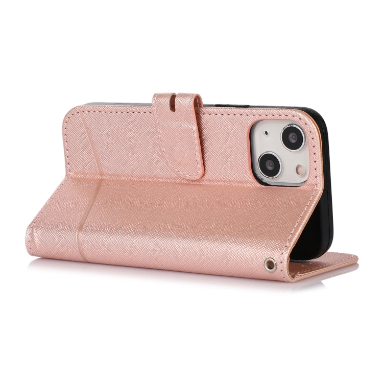 For iPhone 13 mini Cross Texture Horizontal Flip Leather Phone Case