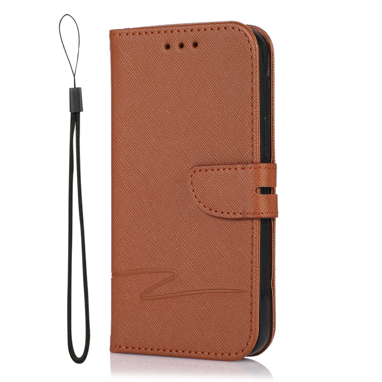 For iPhone 13 mini Cross Texture Horizontal Flip Leather Phone Case