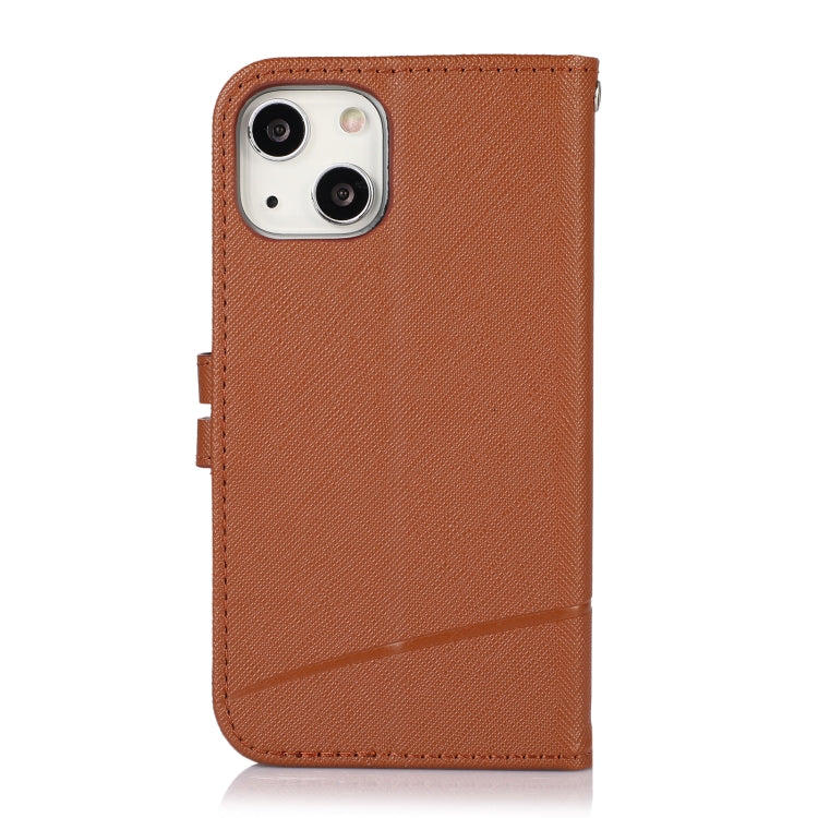 For iPhone 13 mini Cross Texture Horizontal Flip Leather Phone Case