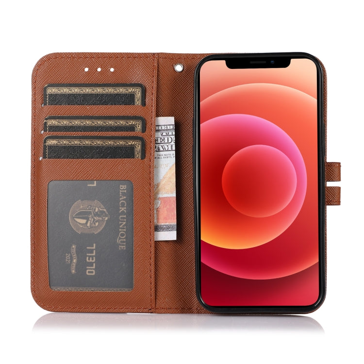 For iPhone 13 mini Cross Texture Horizontal Flip Leather Phone Case