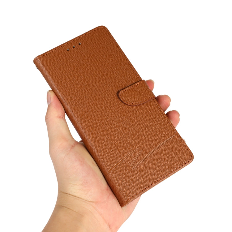 For iPhone 13 mini Cross Texture Horizontal Flip Leather Phone Case
