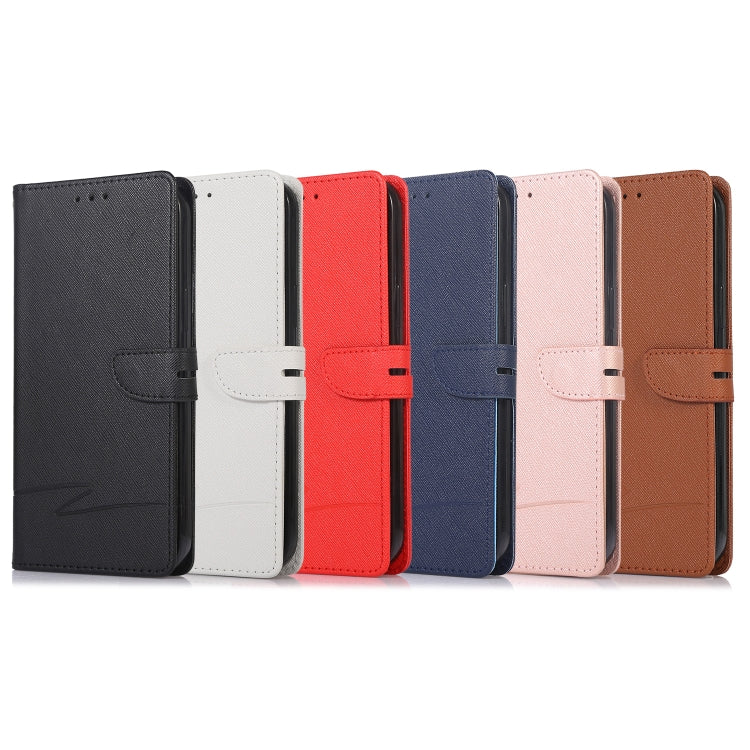 For iPhone 13 mini Cross Texture Horizontal Flip Leather Phone Case