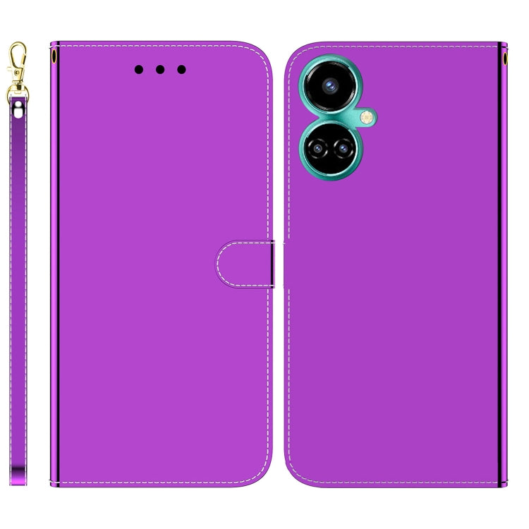 For Tecno Camon 19 Imitated Mirror Surface Horizontal Flip Leather Phone Case