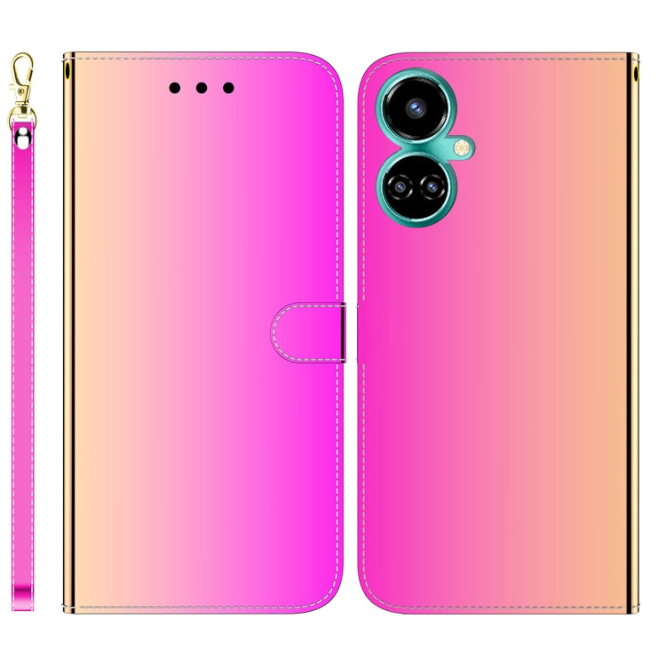 For Tecno Camon 19 Imitated Mirror Surface Horizontal Flip Leather Phone Case