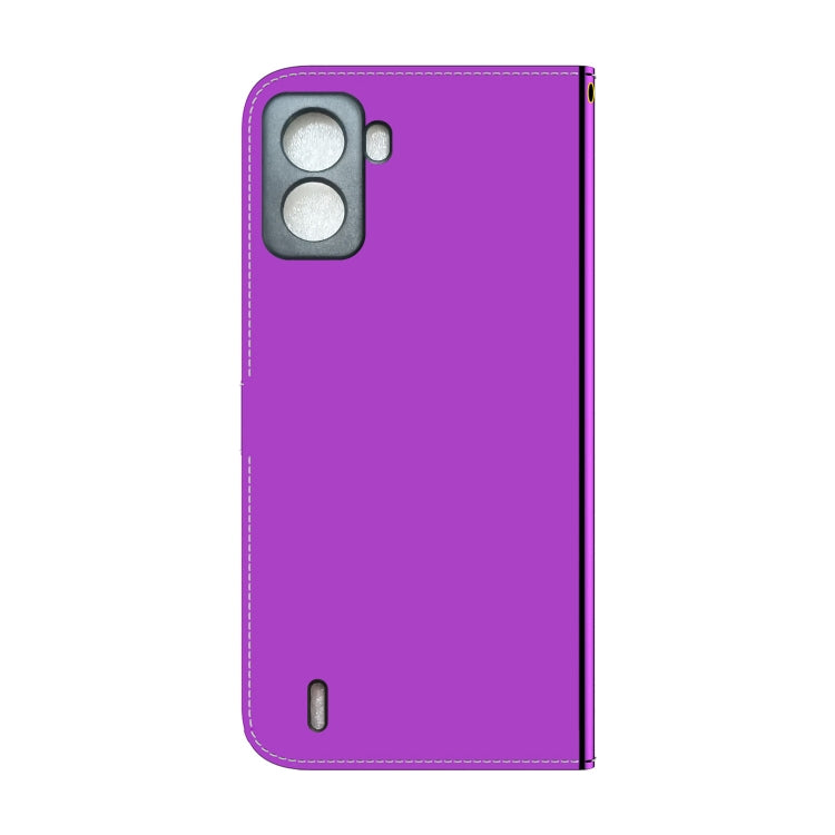 For Tecno Pop 6 No Fingerprints Imitated Mirror Surface Horizontal Flip Leather Phone Case